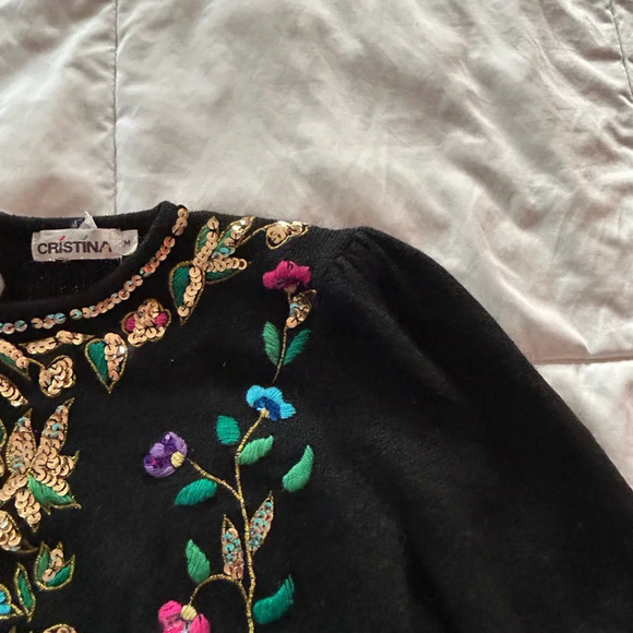 Cristina vintage Sequined Embroidered Sweater - Picture 7 of 7